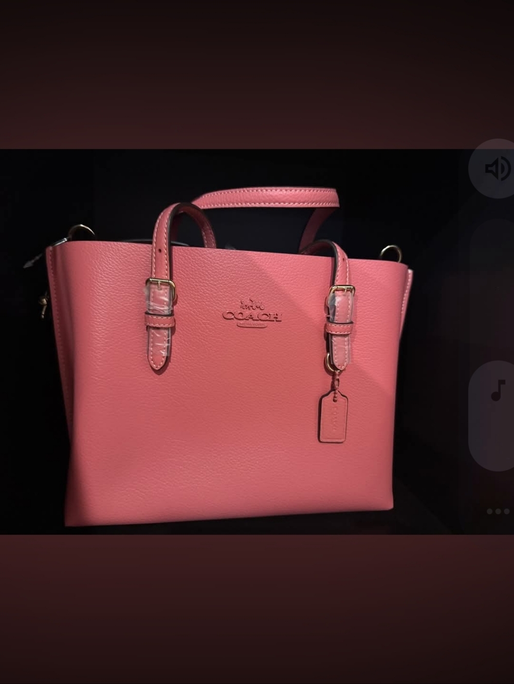 Coach Pink Pebbled Leather Tote with Tag